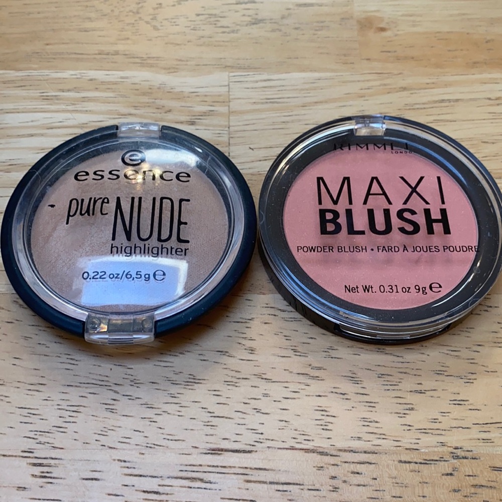 Rimmel maxi blush & essence pure nude